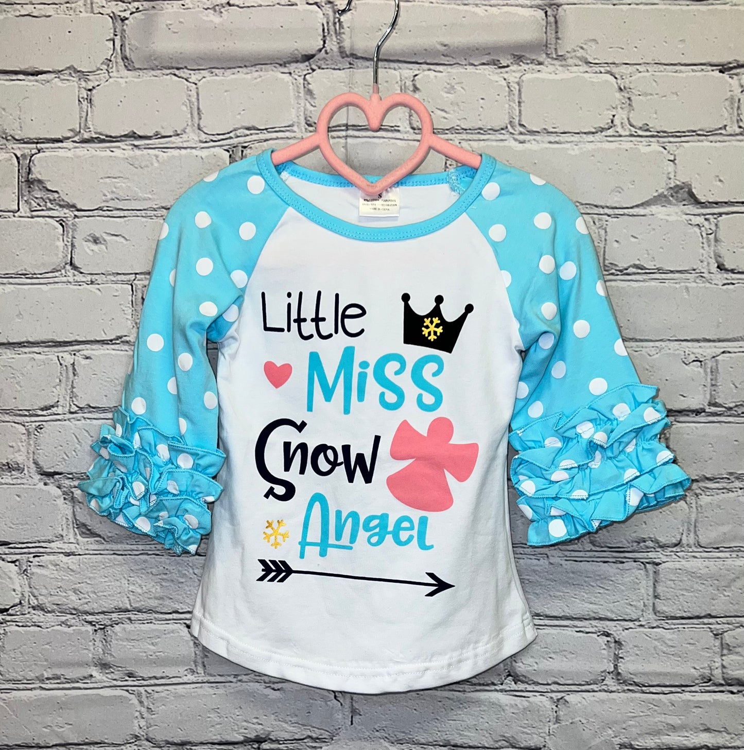 Girls Christmas Lil Miss Snow Angel Tshirt