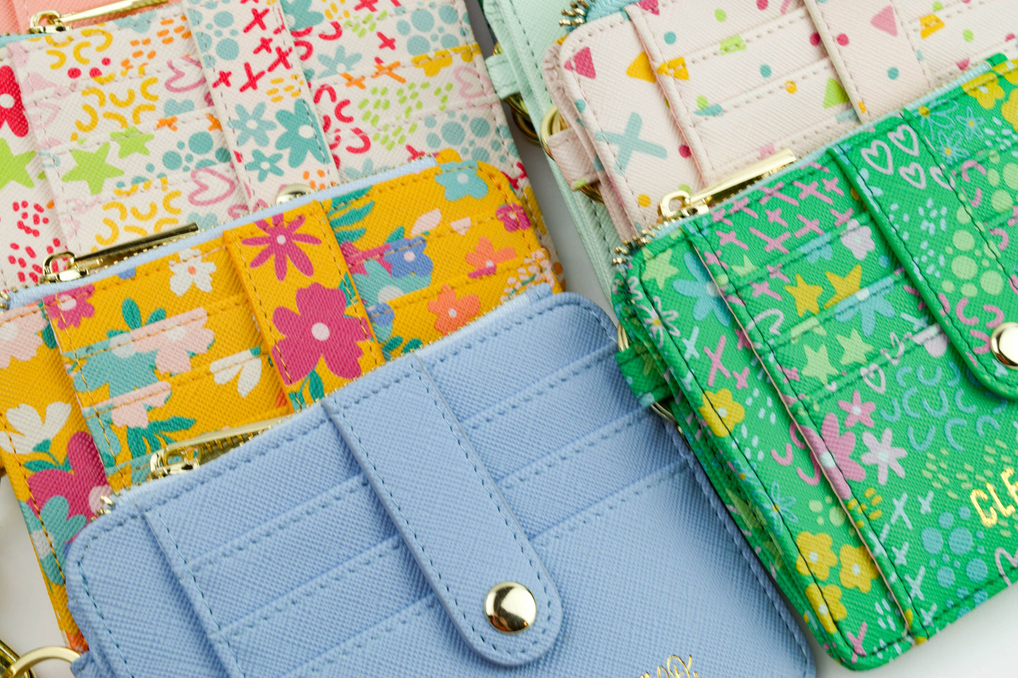 Colorful Wallet Keychains: Mint Garden