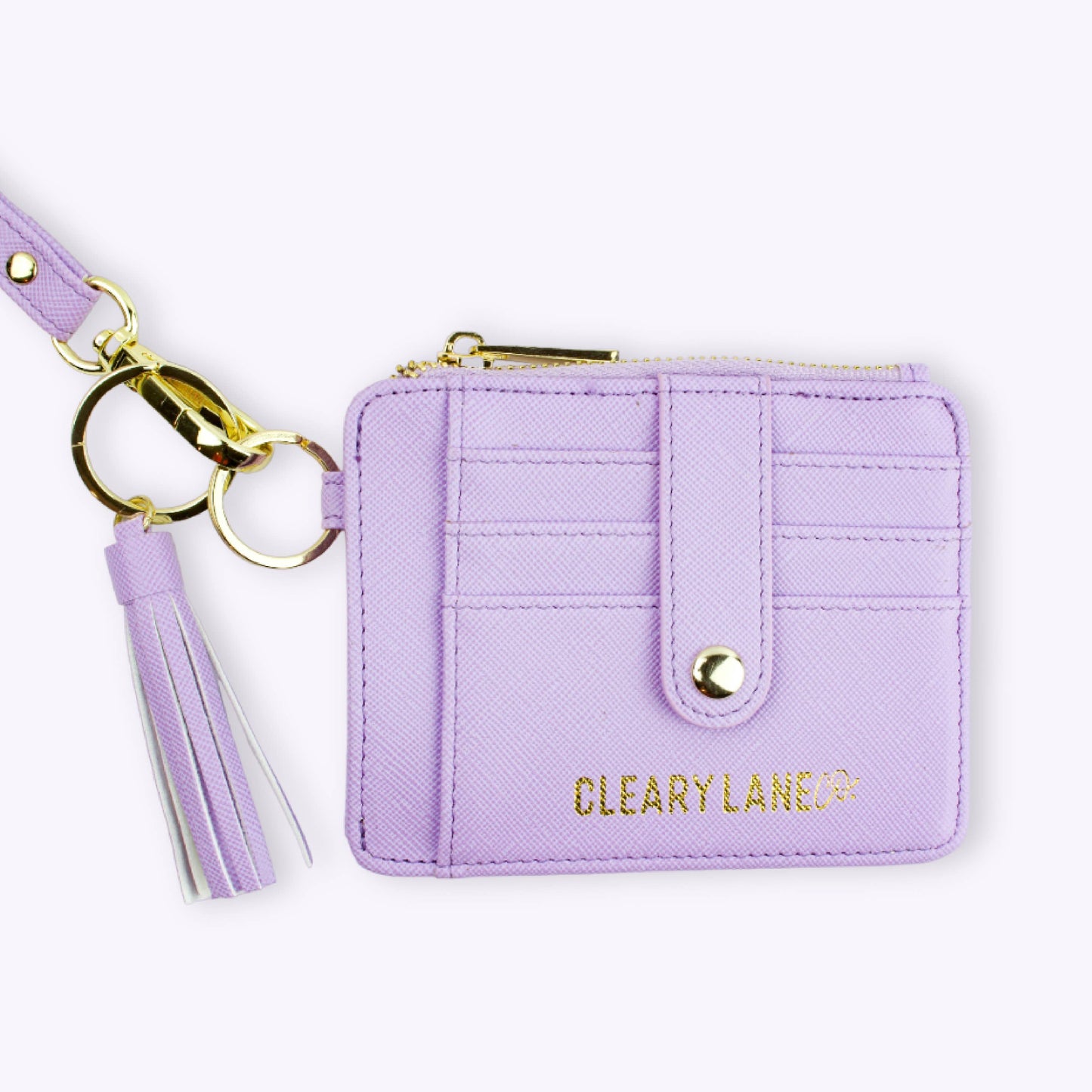 Colorful Wallet Keychains: Blush Rainbow Terrazzo